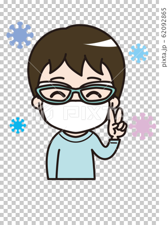 ウイルスや菌をブロックするマスク姿の男の子 62092865