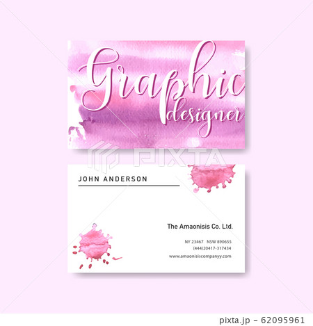 Splash color name card design with purple 62095961