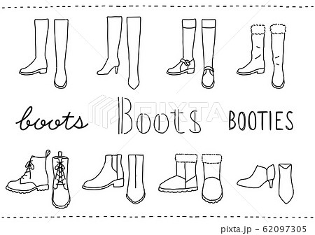 Illustration Set Of Handwritten Boots Stock Illustration