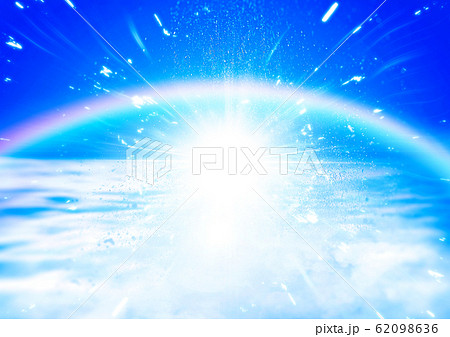 雲の上の幻想的な背景のイラスト素材