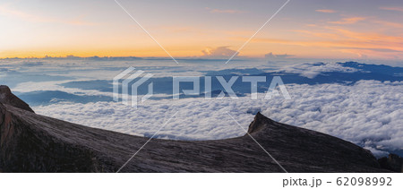 Sunrise landscape over horizon and clouds at Kota Kinabalu's summit in Malaysia Sunrise landscape over horizon and clouds at Kota Kinabalu's summit in Malaysia 62098992