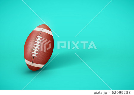 American Football Ball On Bright Mint Backgroundのイラスト素材 6992