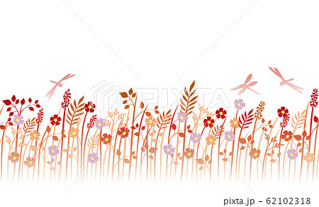 シームレスな野原の背景イラストのイラスト素材