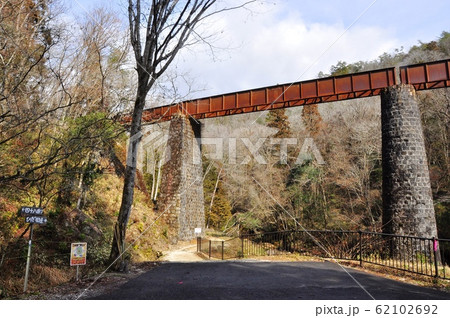 岐阜県中津川市 北恵那鉄道廃線跡 山の田川上地橋付近 岐阜県中津川市 北恵那鉄道廃線跡 山の田川上地橋付近 62102692
