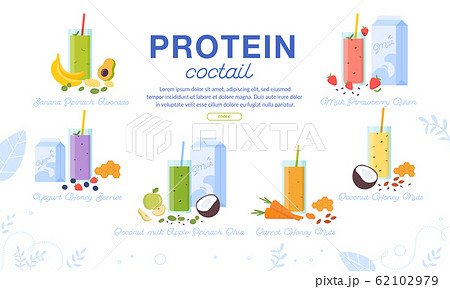 Protein Cocktails Assortment Advertising Banner 62102979