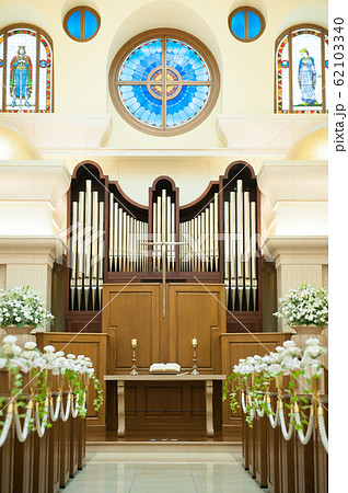 チャペル 結婚式場 挙式会場 の写真素材