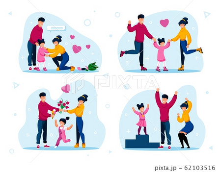 Family Happiness and Relationships Flat Vector Set 62103516