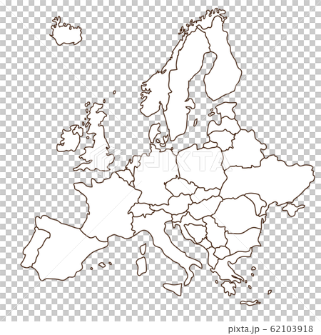 ヨーロッパの白地図 塗り絵のイラスト素材