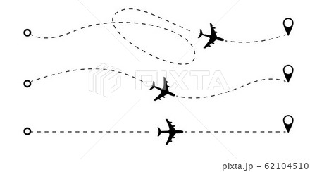 Airplane route dotted lines. Airplane route dotted lines. 62104510