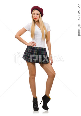 Woman in fashion concept isolated on white 62105127