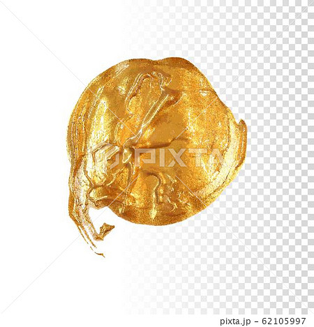 Gold hand drawn paint brush stroke 62105997