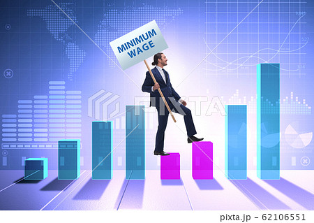 Concept of minimum wage with businessman 62106551