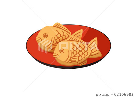 たい焼き カットイラストのイラスト素材