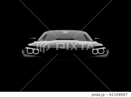 Front view of a generic and brandless modern car 62108667