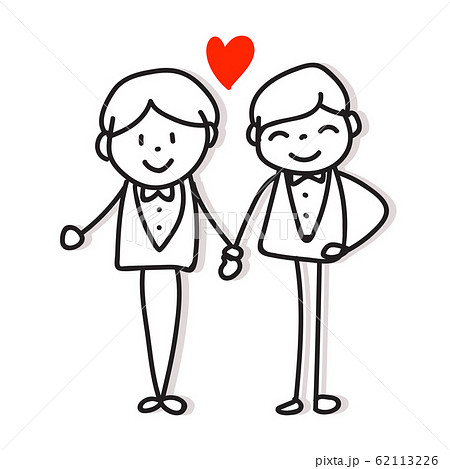 same sex couple lgbt love hand drawing cartoon - Stock Illustration  [62113226] - PIXTA