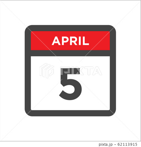 April 5 calendar icon with day of month April 5 calendar icon with day of month 62113915