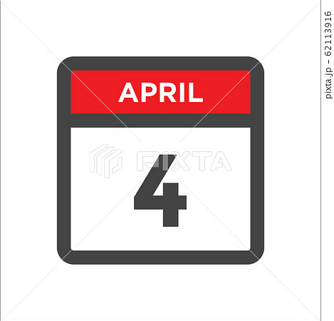 April 4 calendar icon with day of month 62113916