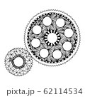 two gears in the style of zenart, black and white 62114534