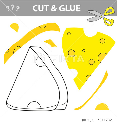 Use scissors, cut parts of the image and glue to create the cheese. 62117321