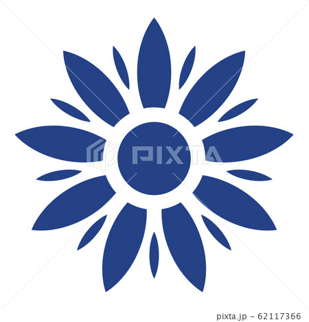 Mexican talavera tile pattern with flower. Ornament in traditional style from Puebla in classic blue and white. Floral ceramic composition. Folk art design from Mexico. 62117366