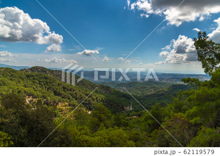 View from Olymbos, the highest peak of the island of Cyprus. View from Olymbos, the highest peak of the island of Cyprus. 62119579
