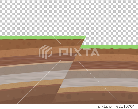 活断層のイラストのイラスト素材