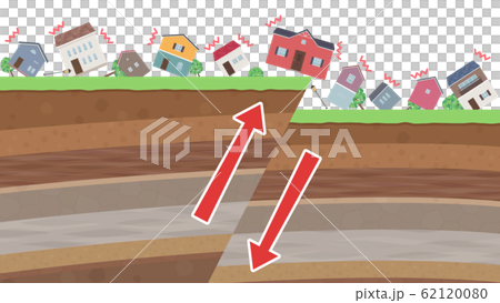 Cityscape and earthquake illustration_reverse fault_arrow_16: 9 62120080