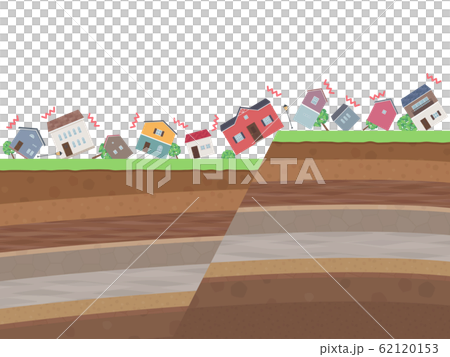 城市景觀和地震插圖_正常斷層 城市景觀和地震插圖_正常斷層 62120153