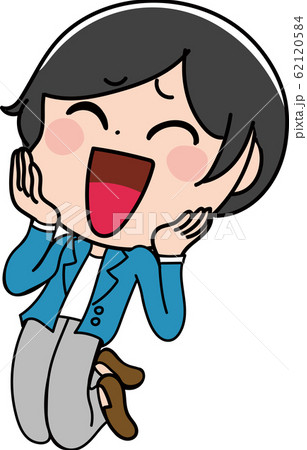 イラスト素材 女性 スーツ Ol 喜ぶ 笑顔 かわいいのイラスト素材