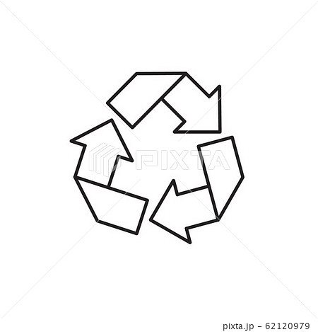 Vector black outline recycle sign symbol 62120979