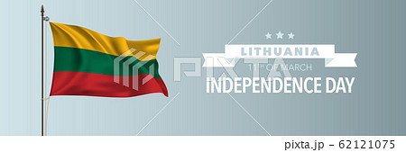 Lithuania happy independence day greeting card, banner vector illustration 62121075