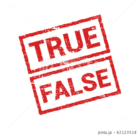 True false stamp vector icon. Rubber truth fact or untrue fake wrong symbol isolated 62123518