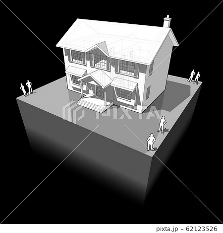 diagram of a classic colonial house  62123526