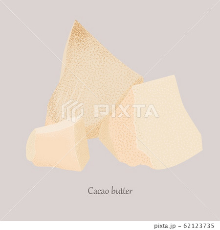 Pieces of cocoa butter on a gray logo background. Pieces of cocoa butter on a gray logo background. 62123735