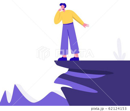 Fear of heights or acrophobia of a person. 62124153
