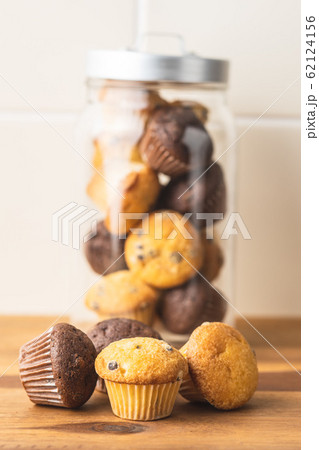 Sweet muffins. Chocolate cupcakes. 62124156