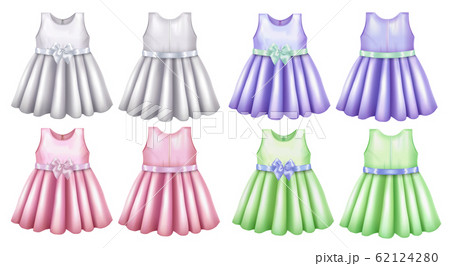 Baby Dress Mockup Set in Realistic Style Baby Dress Mockup Set in Realistic Style 62124280