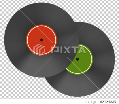 レコード二枚のイラスト素材