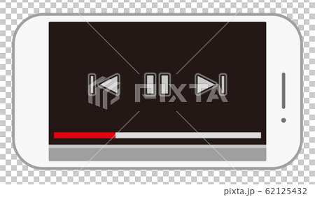 スマホ動画再生画面のイラスト素材