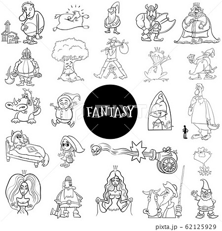 cartoon fantasy characters large set color book cartoon fantasy characters large set color book 62125929