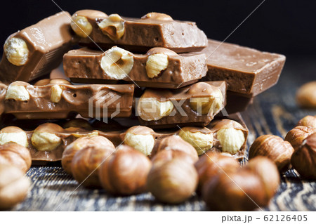 hazelnuts inside chocolate 62126405