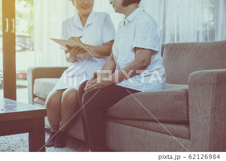 Mental health care concept,Professional psychologist writing note and consultation to senior asian woman patient,Suicide prevention,Positive attitude and open mind 62126984