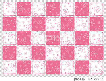 桜のパターン柄 格子 背景素材のイラスト素材