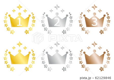 桜のランキングアイコンセット　金銀銅 62129846