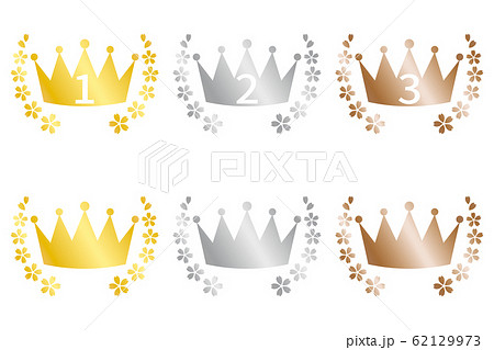 桜のランキングアイコンセット　金銀銅 62129973