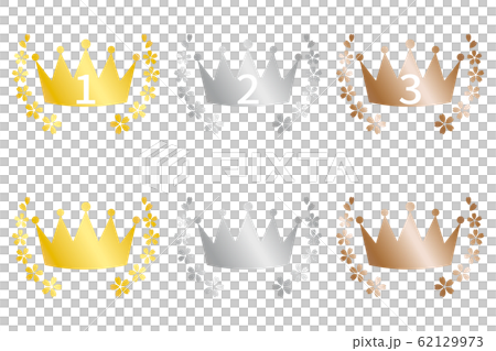 桜のランキングアイコンセット　金銀銅 62129973