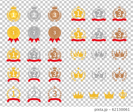 Cherry blossom ranking icon set with numbers 62130061