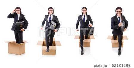 Man in thinking out of the box concept Man in thinking out of the box concept 62131298