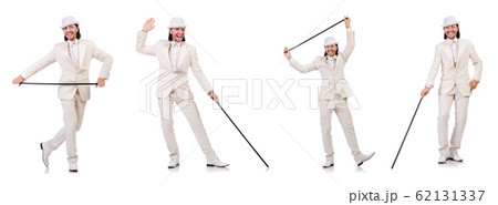 Gentleman in white suit isolated on white Gentleman in white suit isolated on white 62131337