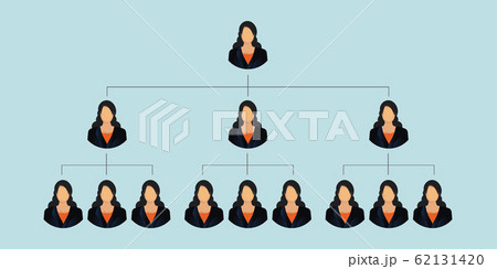 Corporation business hierarchy isolated on blue 62131420